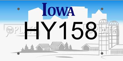 HY158 Iowa License Plate