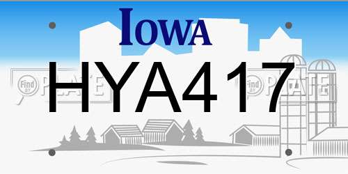 HYA417 Iowa License Plate
