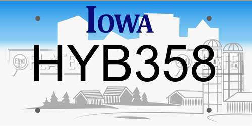 HYB358 Iowa License Plate