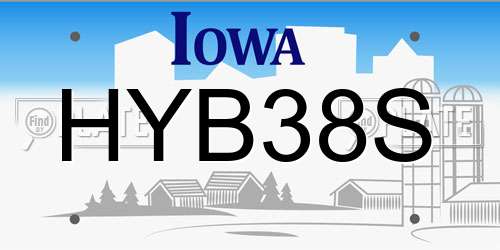 HYB38S Iowa License Plate