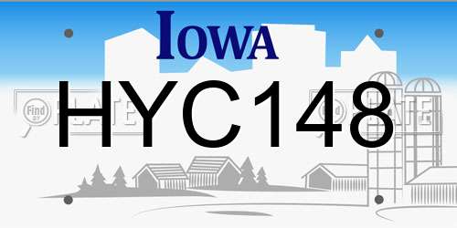 HYC148 Iowa License Plate