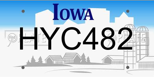 HYC482 Iowa License Plate