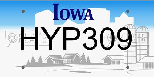 HYP309 Iowa License Plate