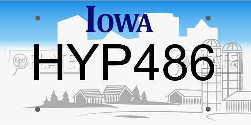 HYP486 Iowa License Plate