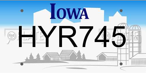 HYR745 Iowa License Plate