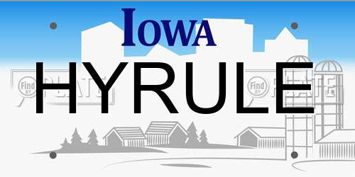 HYRULE Iowa License Plate