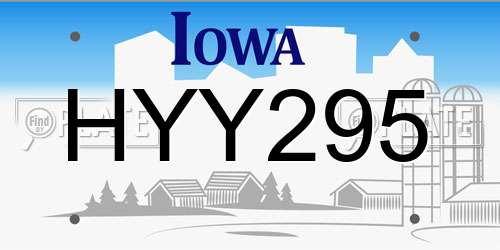 HYY295 Iowa License Plate