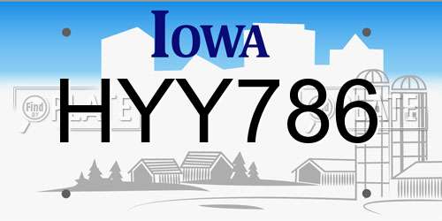 HYY786 Iowa License Plate