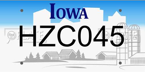 HZC045 Iowa License Plate