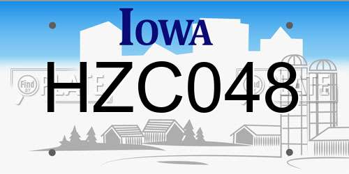 HZC048 Iowa License Plate