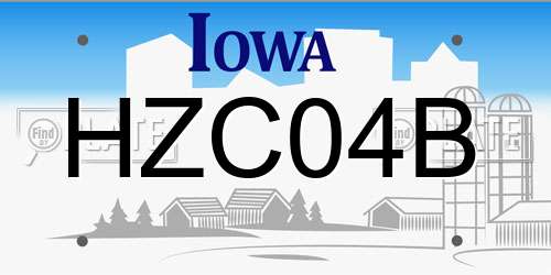 HZC04B Iowa License Plate