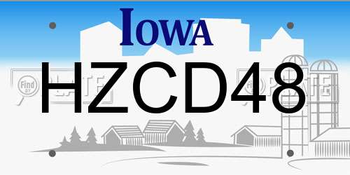 HZCD48 Iowa License Plate