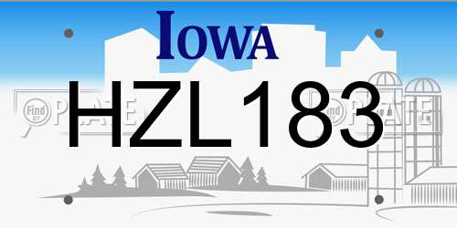 HZL183 Iowa License Plate