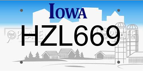 HZL669 Iowa License Plate