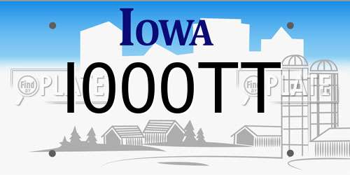 I000TT Iowa License Plate