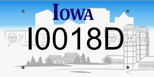 I0018D Iowa License Plate