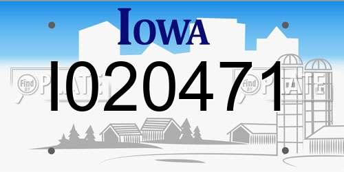 I020471 Iowa License Plate