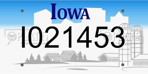 I021453 Iowa License Plate