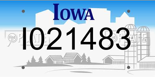 I021483 Iowa License Plate