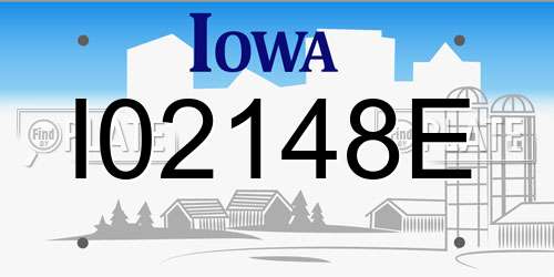 I02148E Iowa License Plate