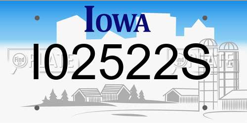 I02522S Iowa License Plate