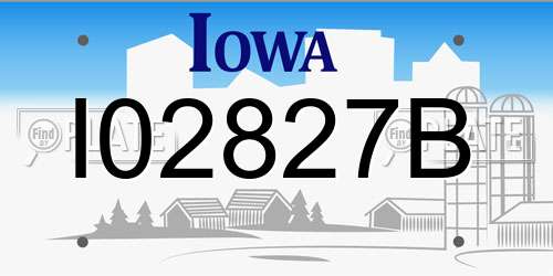 I02827B Iowa License Plate