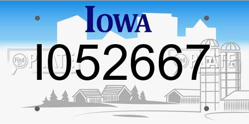 I052667 Iowa License Plate