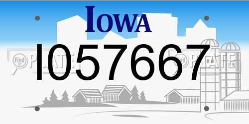 I057667 Iowa License Plate