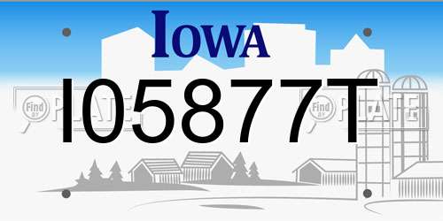 I05877T Iowa License Plate