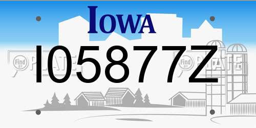 I05877Z Iowa License Plate