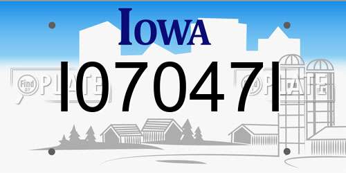 I07047I Iowa License Plate