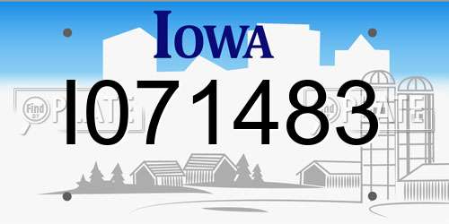 I071483 Iowa License Plate