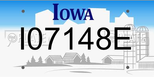 I07148E Iowa License Plate