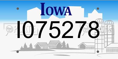 I075278 Iowa License Plate