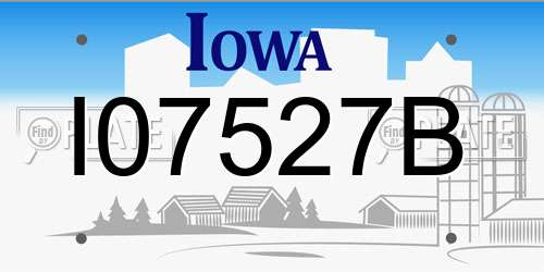 I07527B Iowa License Plate