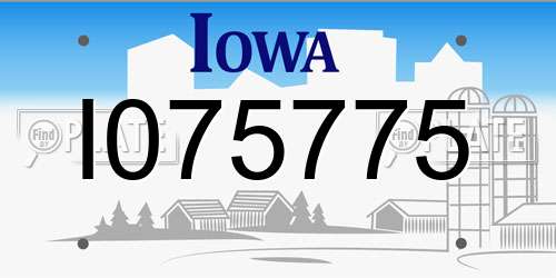 I075775 Iowa License Plate