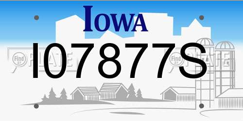I07877S Iowa License Plate