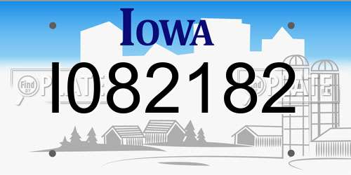 I082182 Iowa License Plate