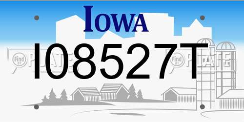 I08527T Iowa License Plate