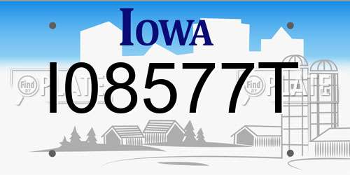 I08577T Iowa License Plate