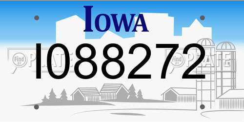 I088272 Iowa License Plate