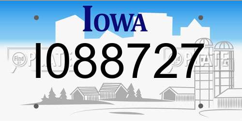 I088727 Iowa License Plate