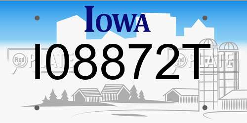 I08872T Iowa License Plate