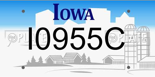 I0955C Iowa License Plate