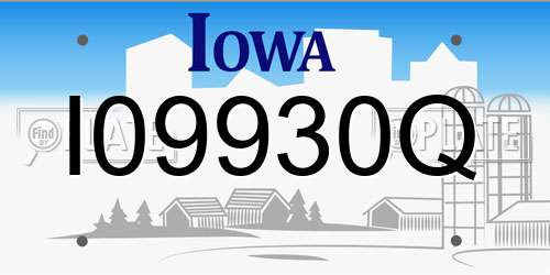 I09930Q Iowa License Plate