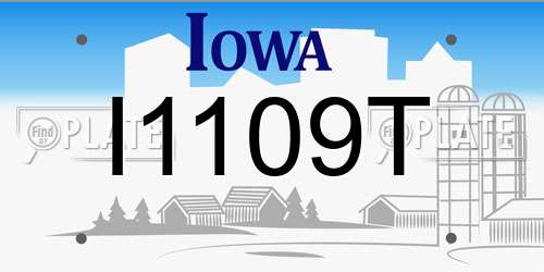 I1109T Iowa License Plate