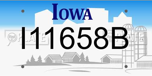 I11658B Iowa License Plate