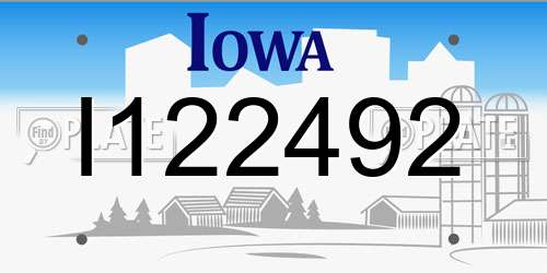 I122492 Iowa License Plate
