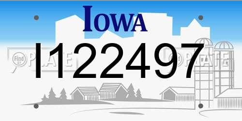I122497 Iowa License Plate