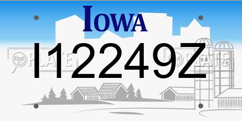 I12249Z Iowa License Plate